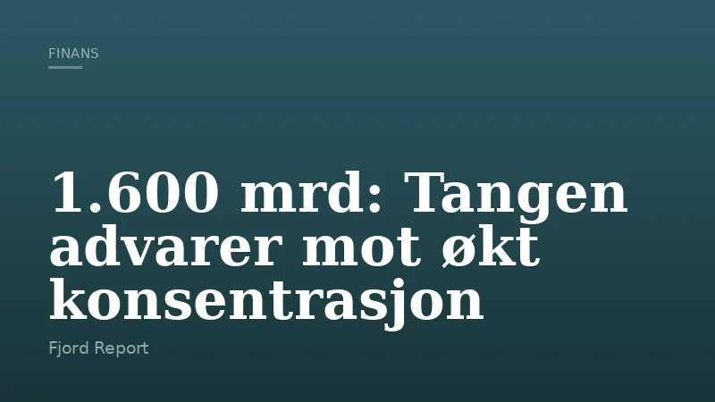1.600 mrd: Tangen advarer mot økt konsentrasjon