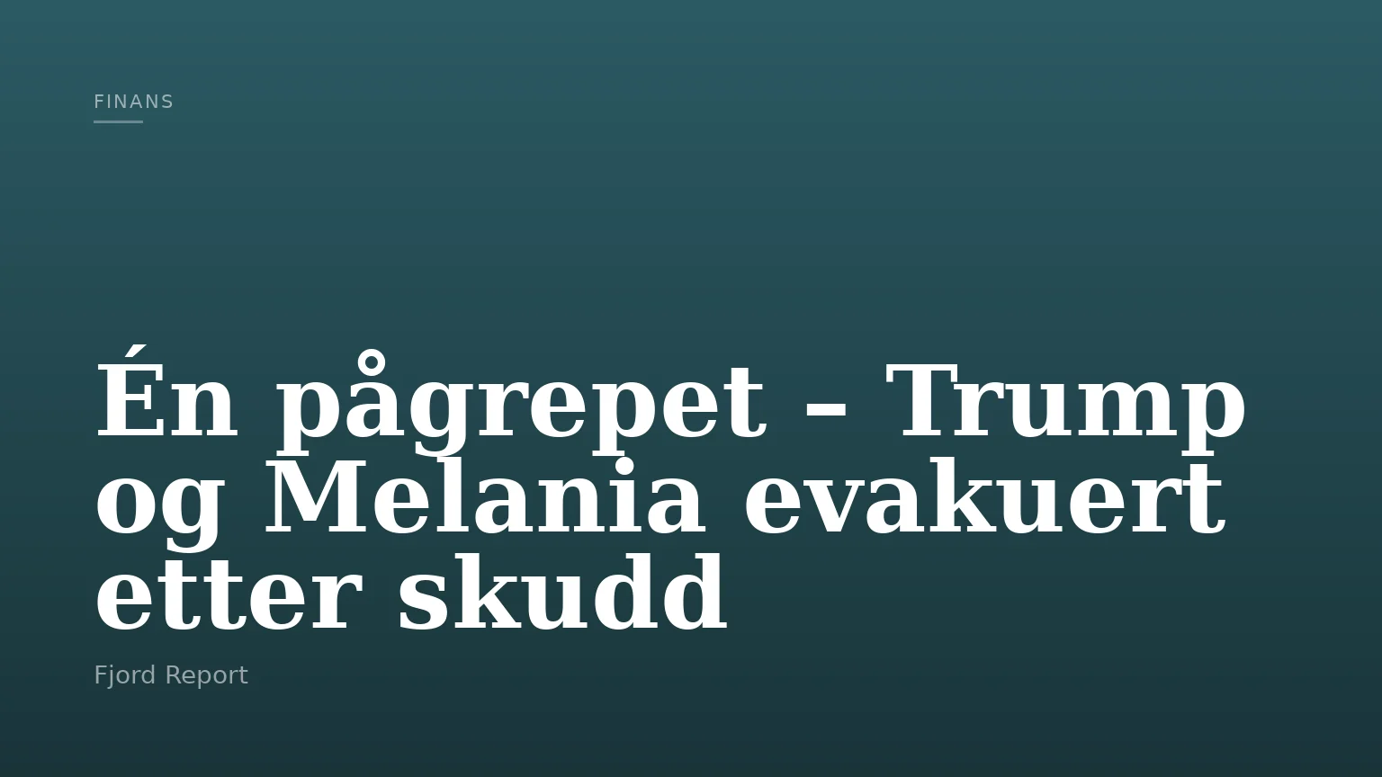 Én pågrepet – Trump og Melania evakuert etter skudd