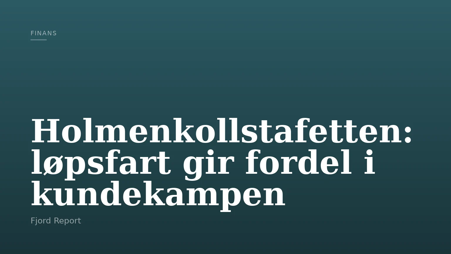 Holmenkollstafetten: løpsfart gir fordel i kundekampen