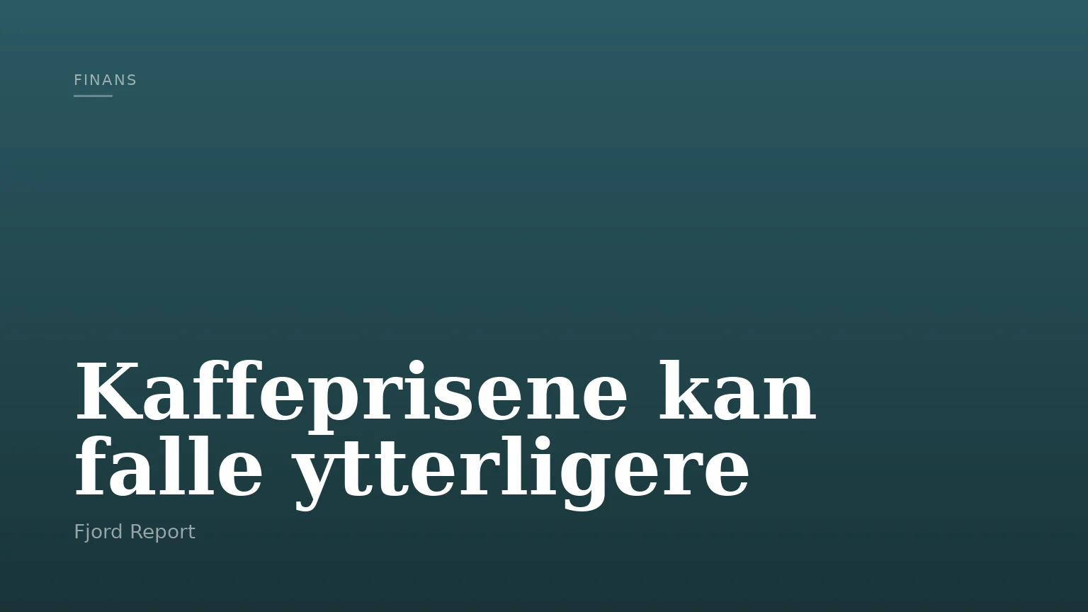 Kaffeprisene kan falle ytterligere