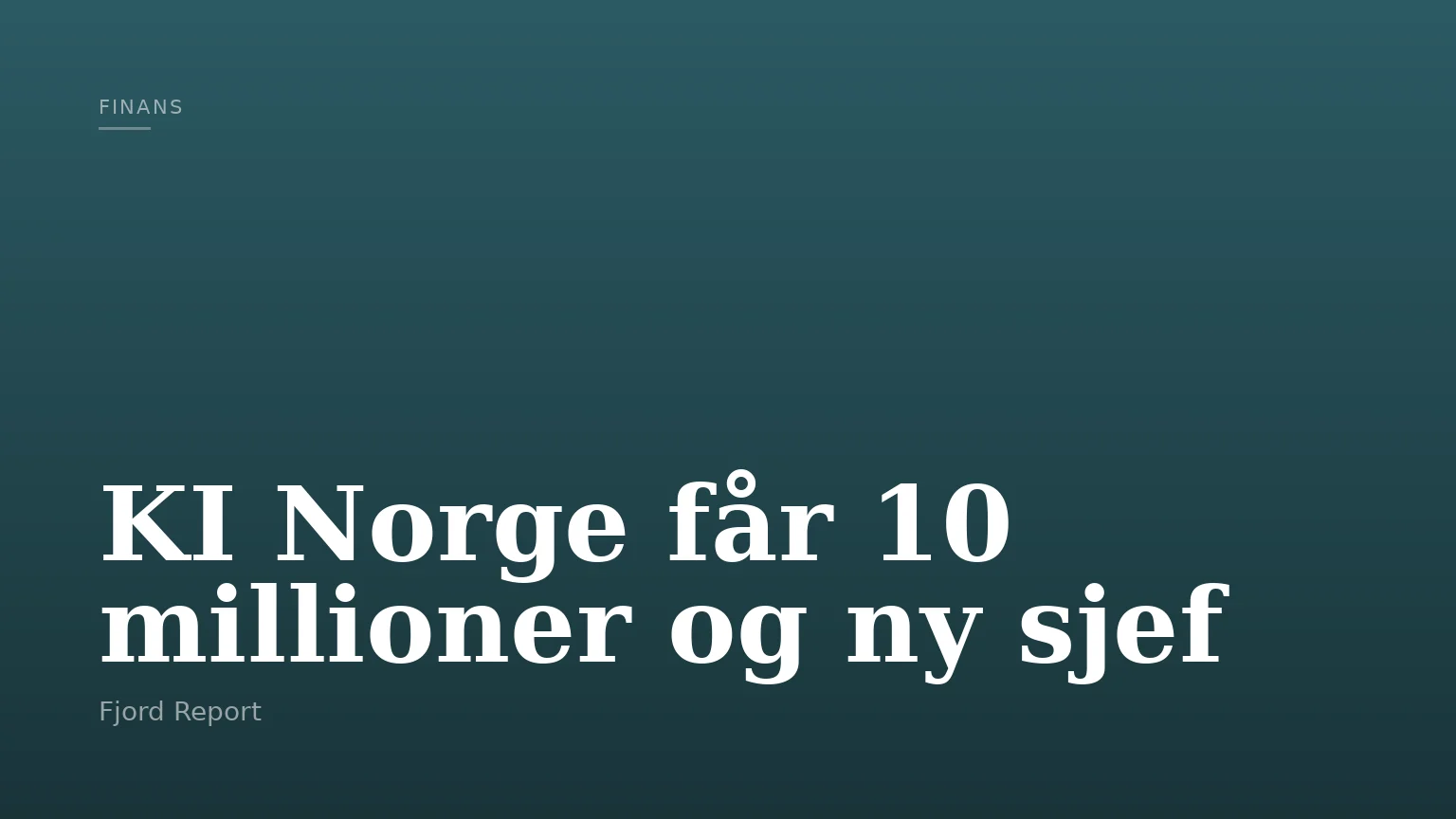 KI Norge får 10 millioner og ny sjef