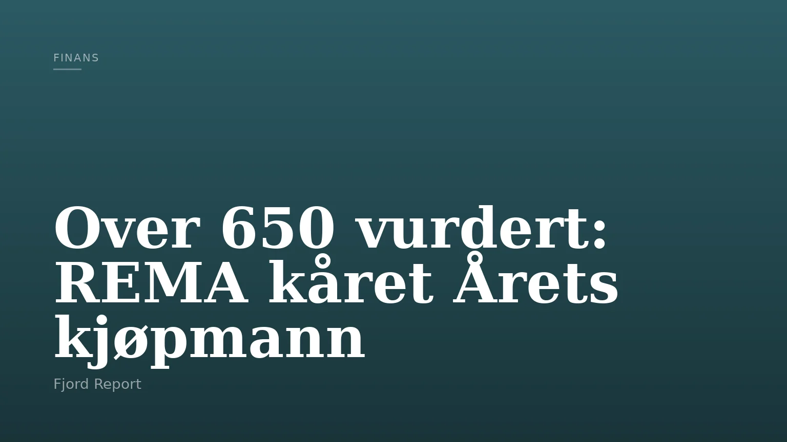 Over 650 vurdert: REMA kåret Årets kjøpmann