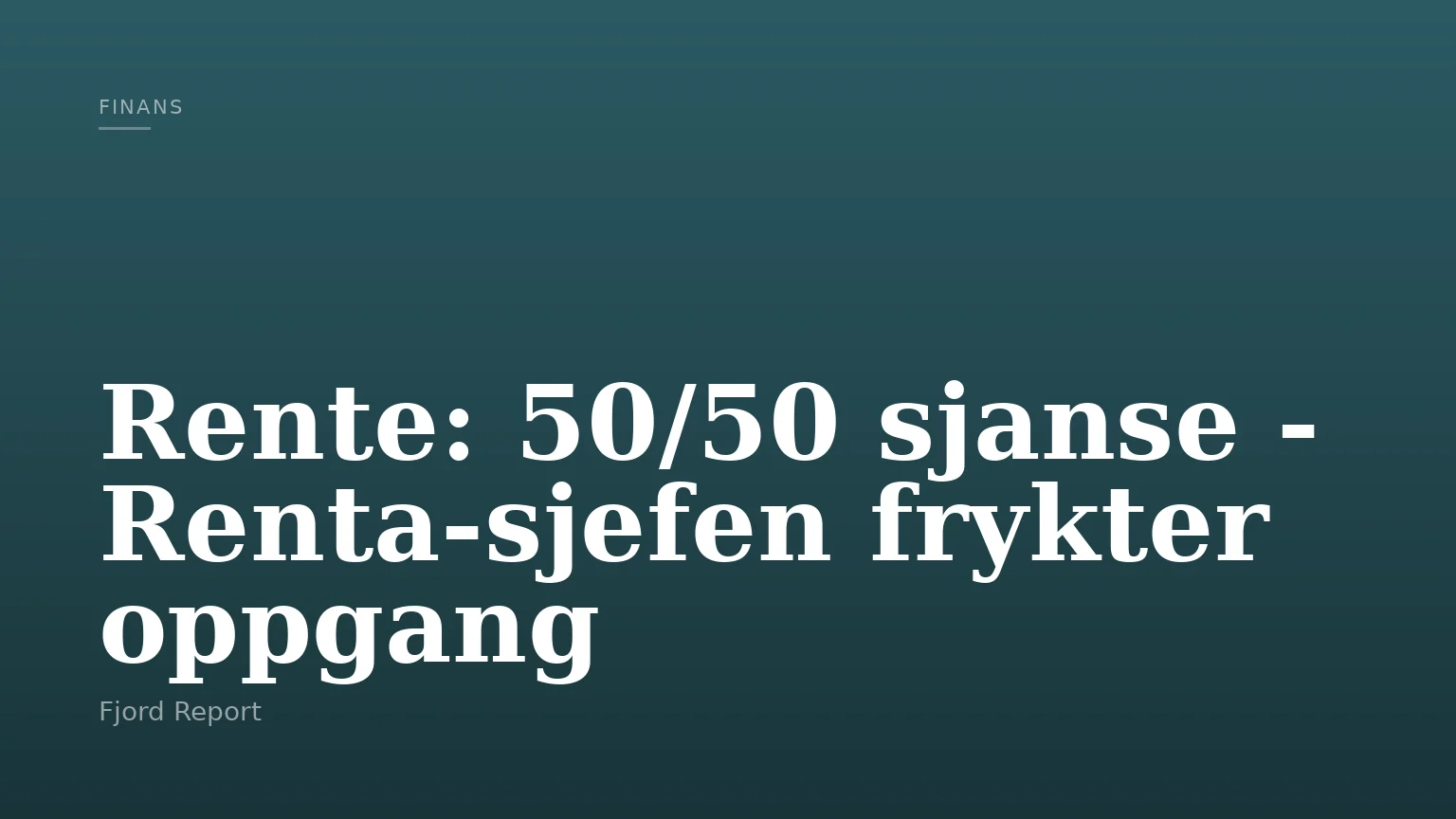 Rente: 50/50 sjanse - Renta-sjefen frykter oppgang