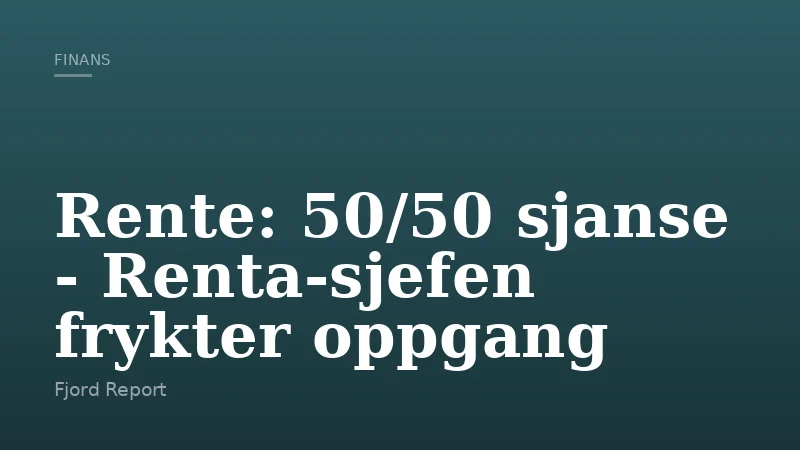 Rente: 50/50 sjanse - Renta-sjefen frykter oppgang