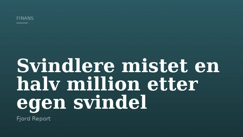 Svindlere mistet en halv million etter egen svindel