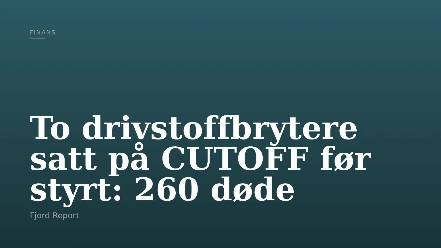 To drivstoffbrytere satt på CUTOFF før styrt: 260 døde