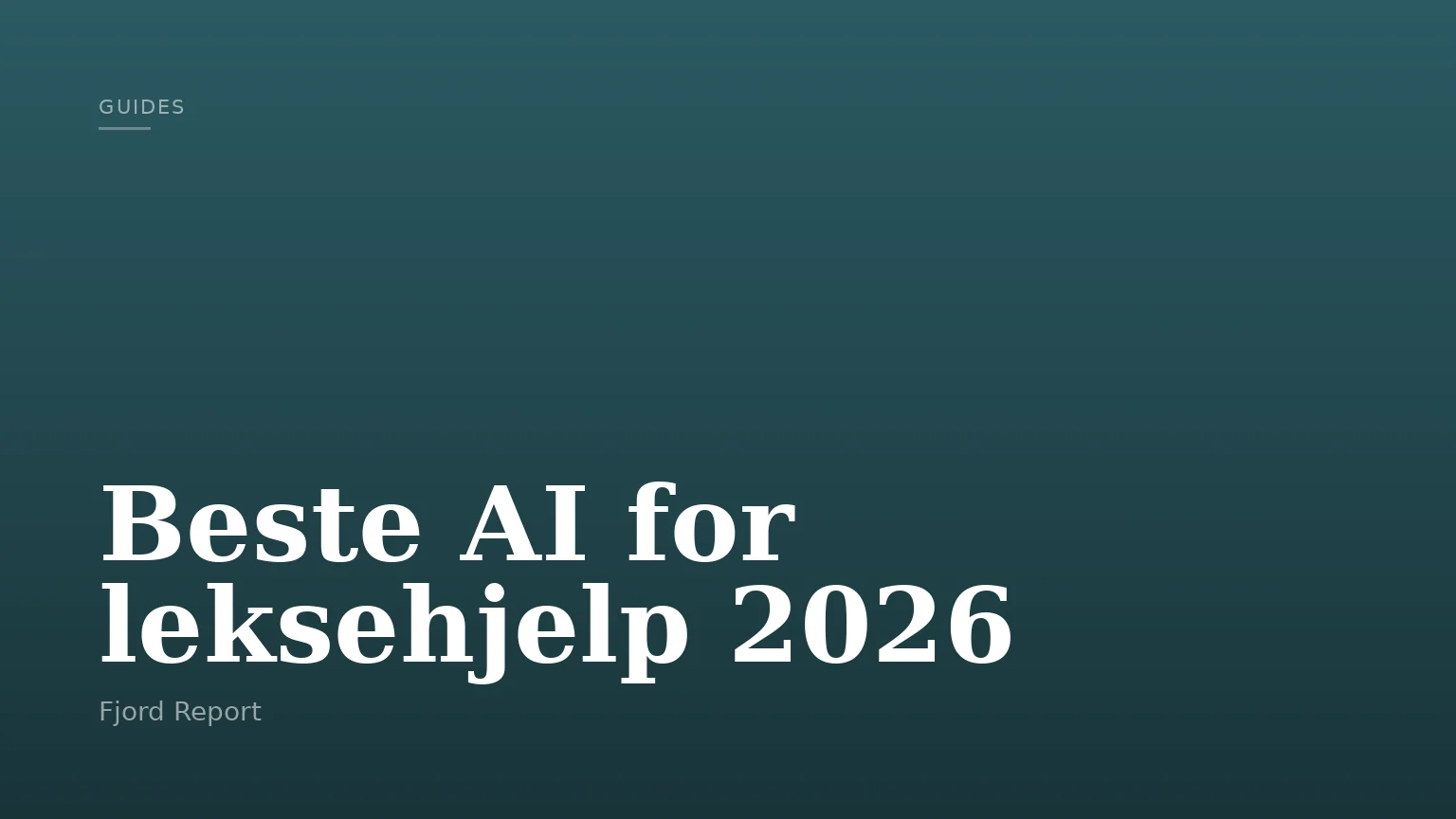 Beste AI for leksehjelp 2026