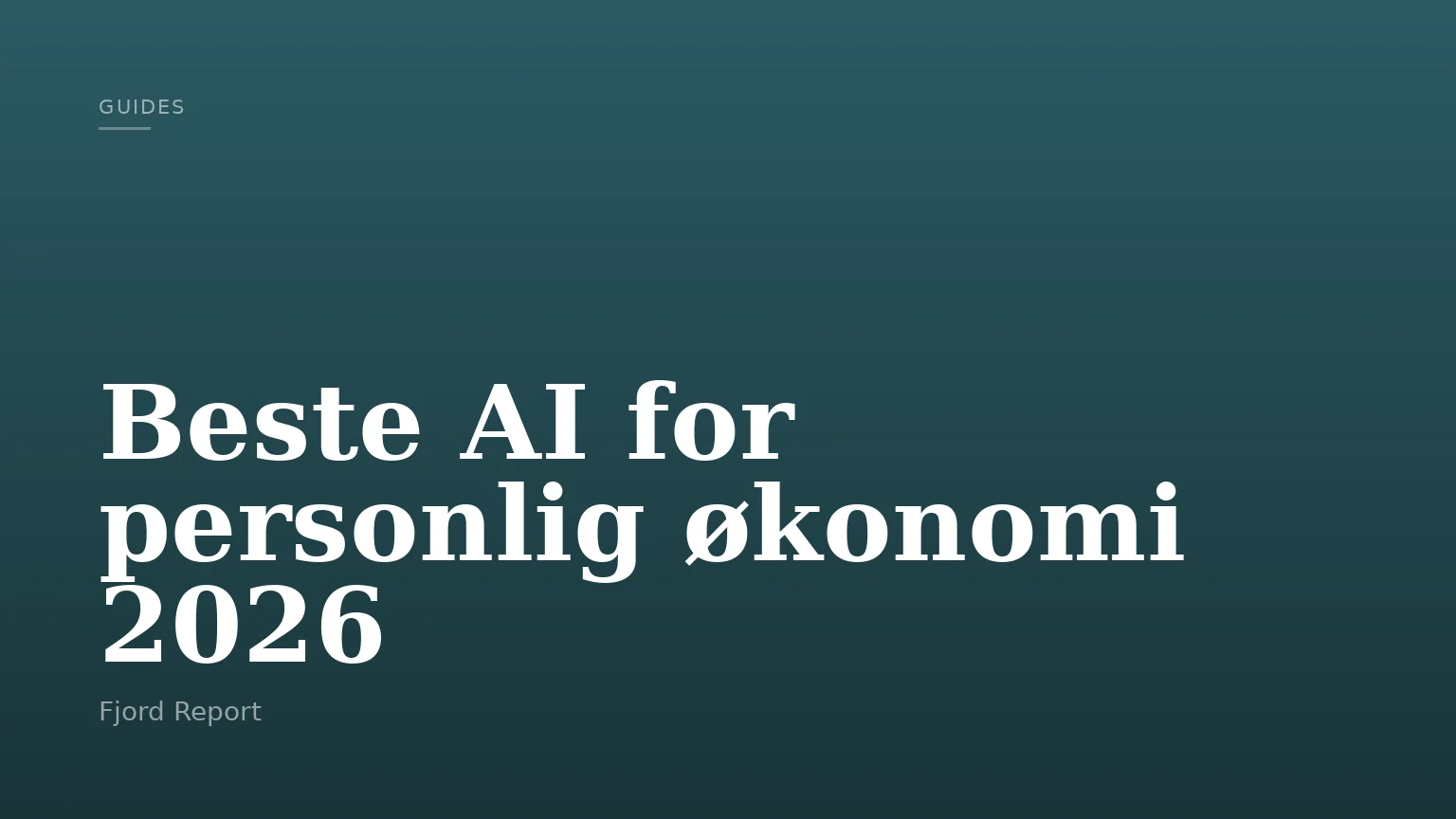 Beste AI for personlig økonomi 2026