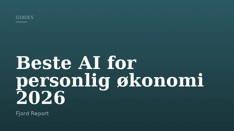 Beste AI for personlig økonomi 2026