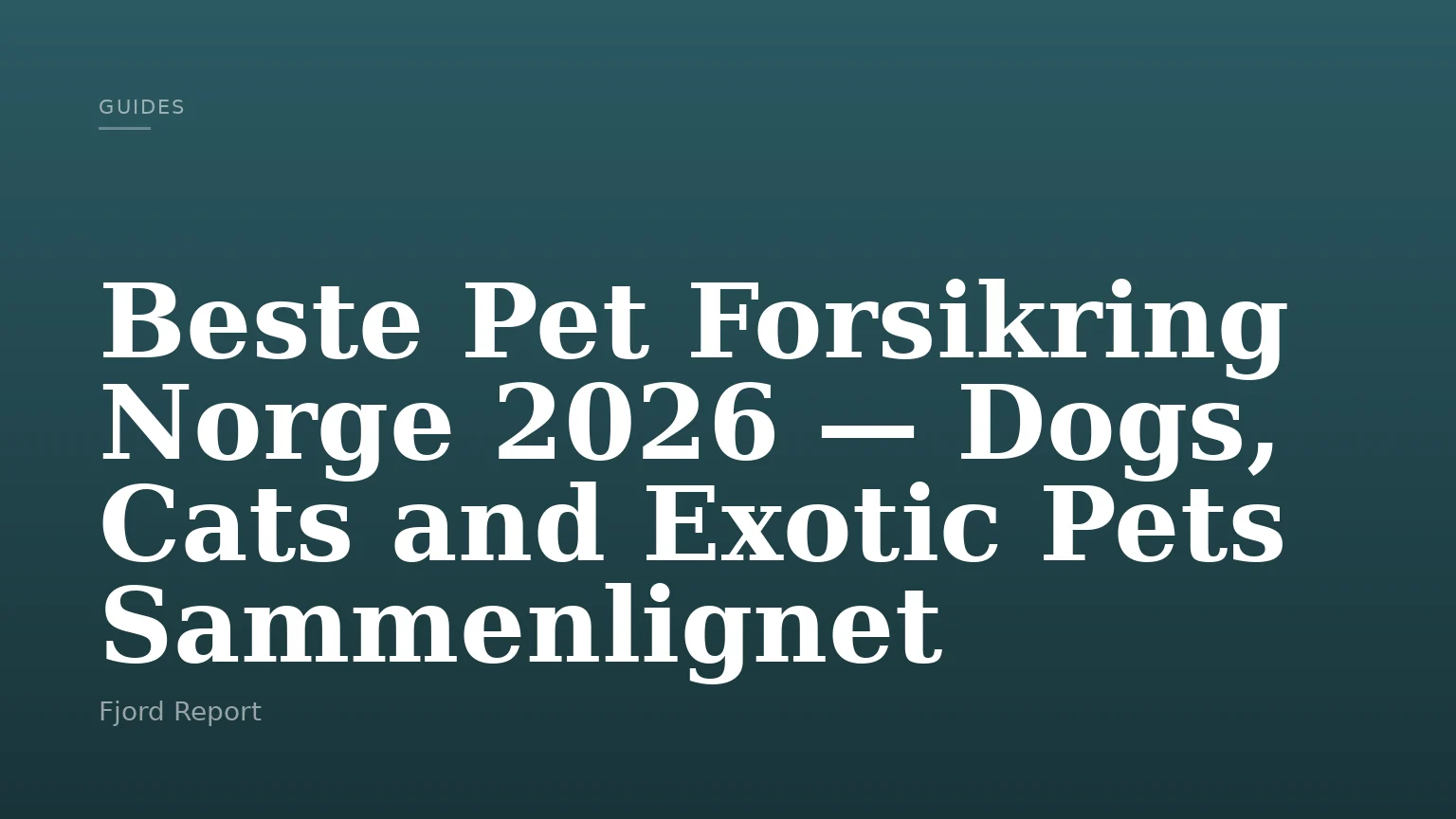 Beste Pet Forsikring Norge 2026 — Dogs, Cats and Exotic Pets Sammenlignet