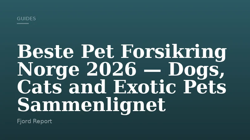 Beste Pet Forsikring Norge 2026 — Dogs, Cats and Exotic Pets Sammenlignet