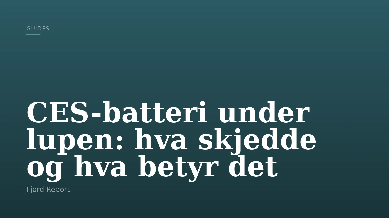 CES-batteri under lupen: hva skjedde og hva betyr det