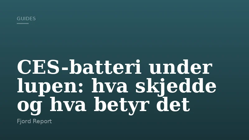 CES-batteri under lupen: hva skjedde og hva betyr det