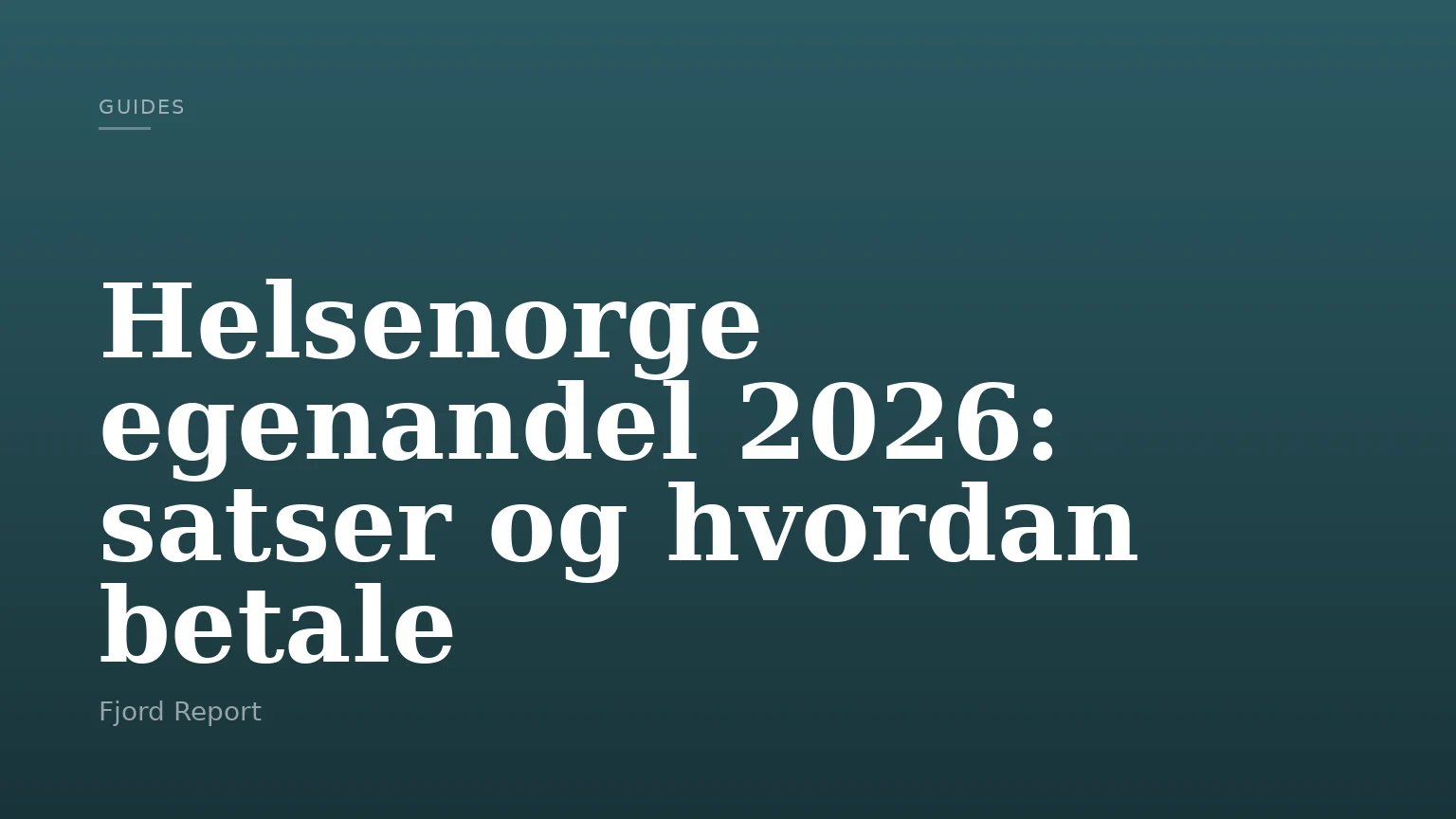 Helsenorge egenandel 2026: satser og hvordan betale