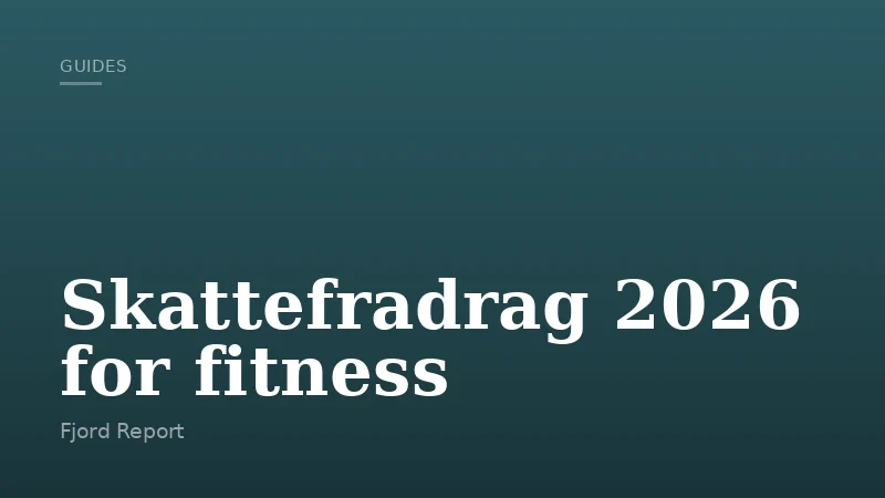 Skattefradrag 2026 for fitness