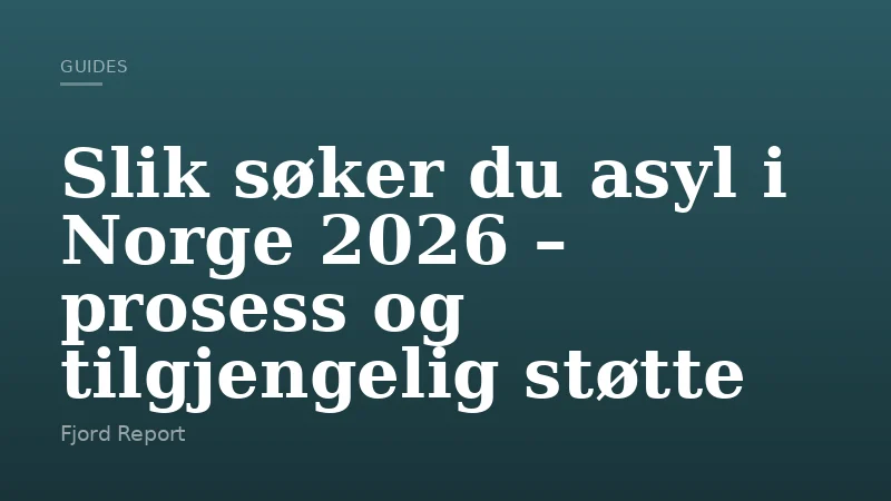 Slik søker du asyl i Norge 2026 – prosess og tilgjengelig støtte