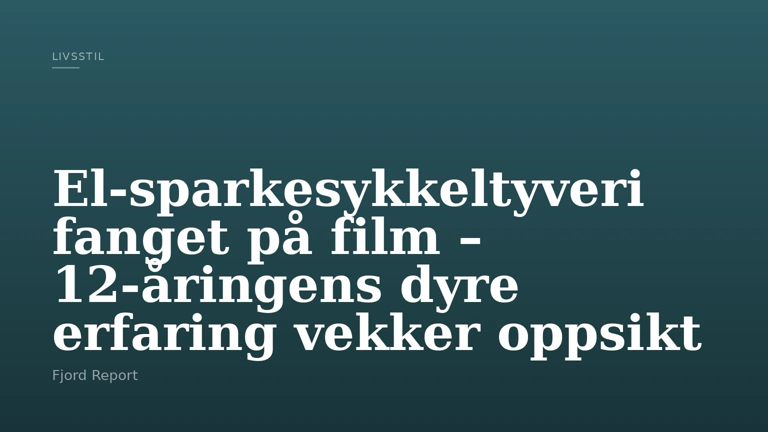 El-sparkesykkeltyveri fanget på film – 12-åringens dyre erfaring vekker oppsikt