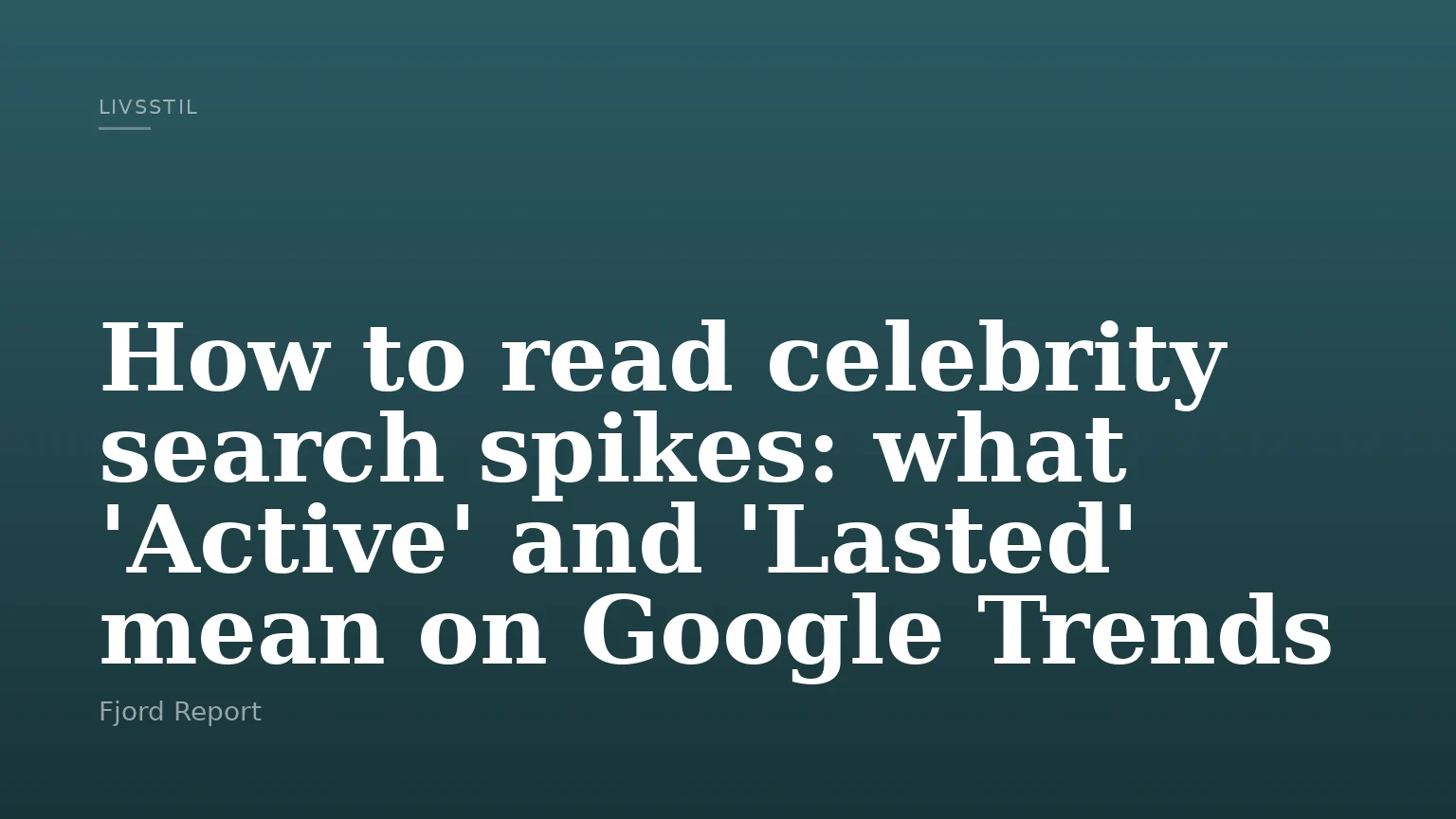 How to read celebrity search spikes: what 'Active' and 'Lasted' mean on Google Trends