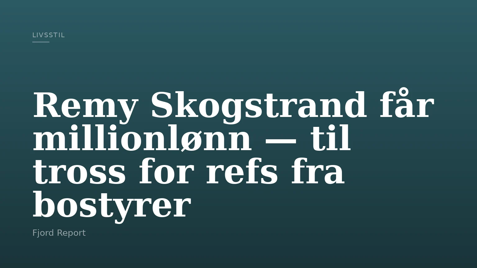 Remy Skogstrand får millionlønn — til tross for refs fra bostyrer