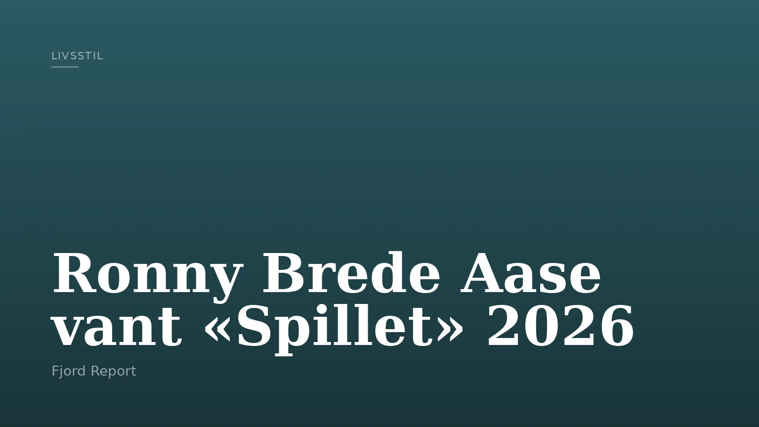 Ronny Brede Aase vant «Spillet» 2026