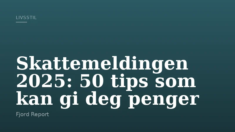 Skattemeldingen 2025: 50 tips som kan gi deg penger