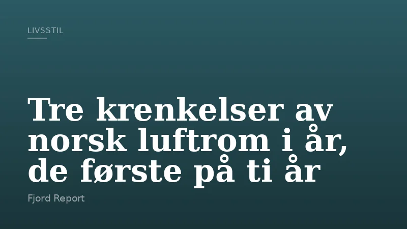 Tre krenkelser av norsk luftrom i år, de første på ti år