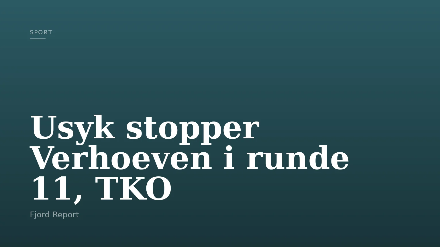 Usyk stopper Verhoeven i runde 11, TKO