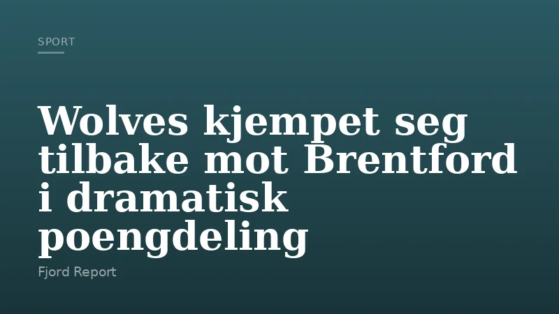 Wolves kjempet seg tilbake mot Brentford i dramatisk poengdeling