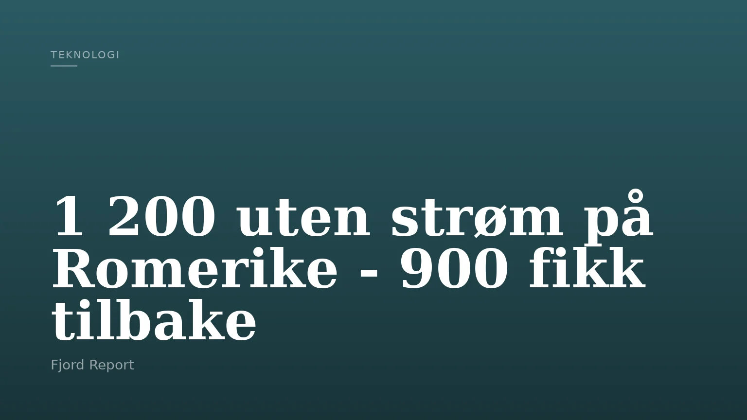 1 200 uten strøm på Romerike - 900 fikk tilbake