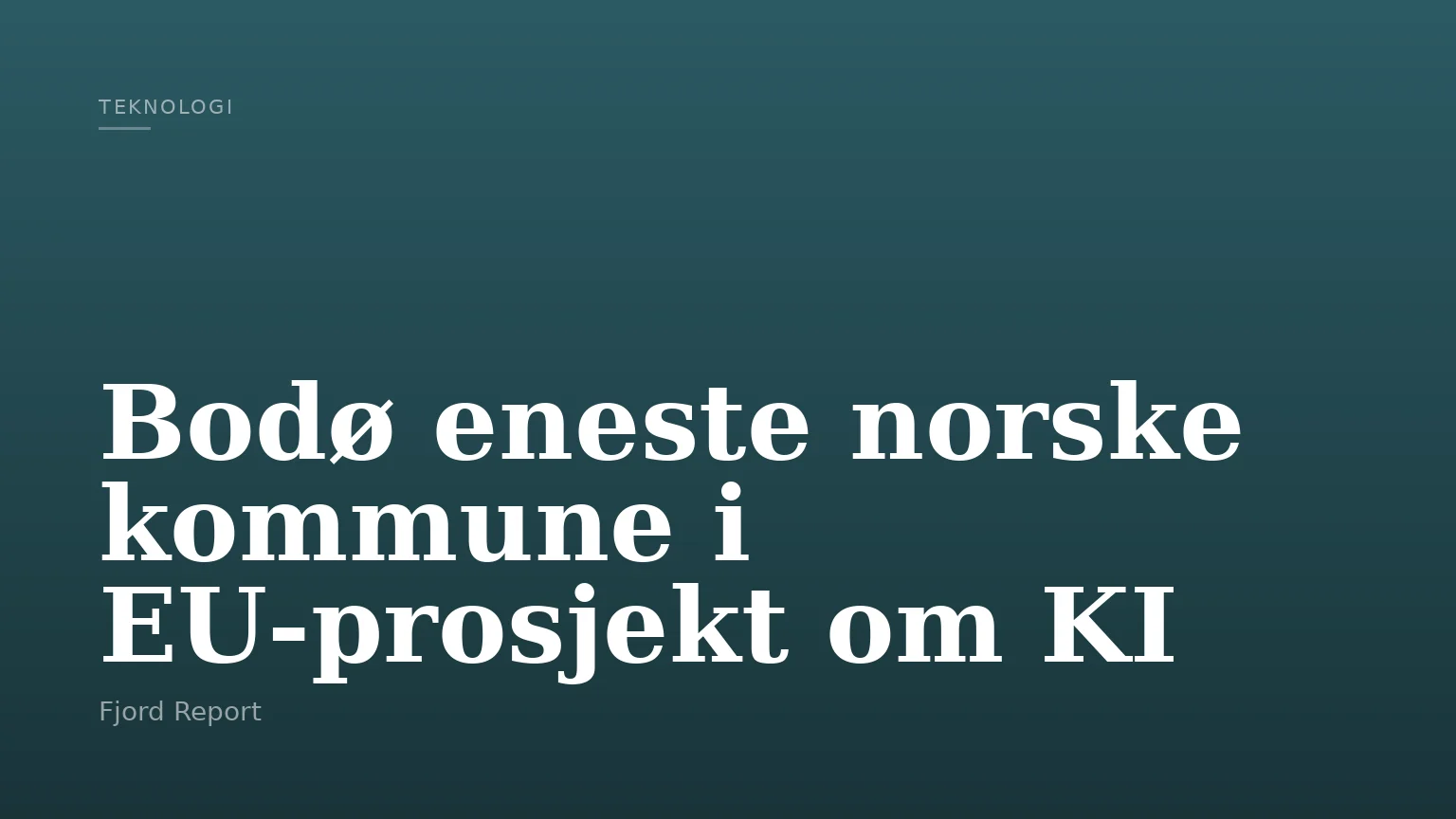Bodø eneste norske kommune i EU‑prosjekt om KI