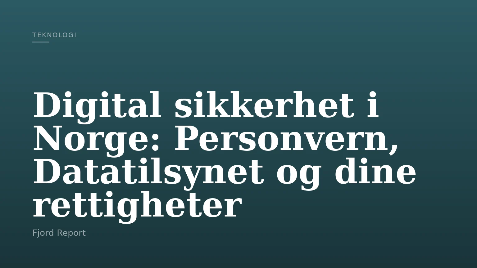 Digital sikkerhet i Norge: Personvern, Datatilsynet og dine rettigheter