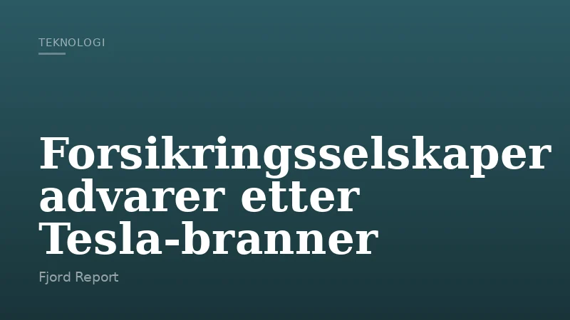 Forsikringsselskaper advarer etter Tesla-branner