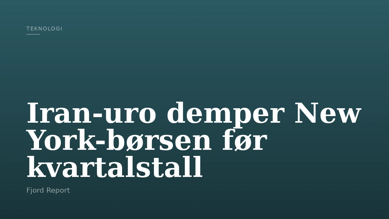 Iran-uro demper New York-børsen før kvartalstall