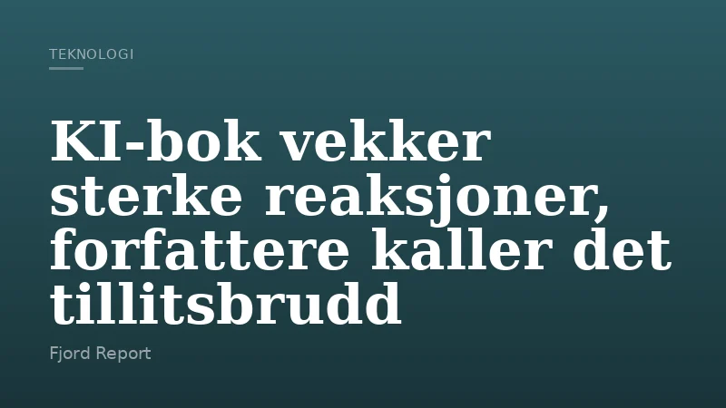 KI-bok vekker sterke reaksjoner, forfattere kaller det tillitsbrudd