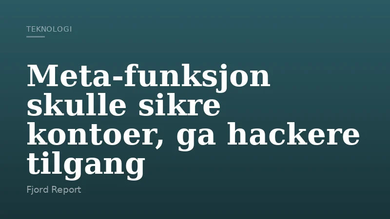 Meta-funksjon skulle sikre kontoer, ga hackere tilgang