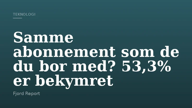 Samme abonnement som de du bor med? 53,3% er bekymret