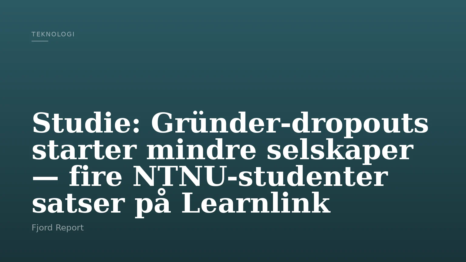 Studie: Gründer-dropouts starter mindre selskaper — fire NTNU-studenter satser på Learnlink
