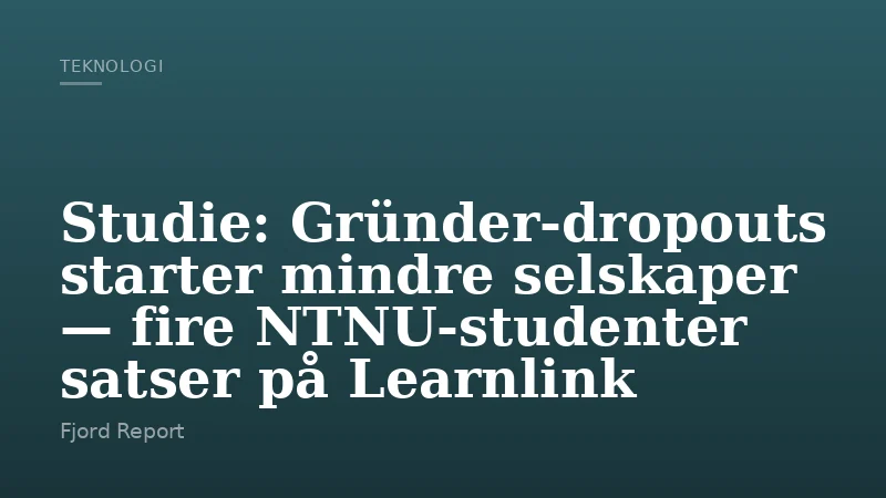 Studie: Gründer-dropouts starter mindre selskaper — fire NTNU-studenter satser på Learnlink