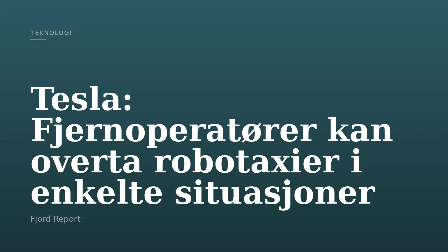 Tesla: Fjernoperatører kan overta robotaxier i enkelte situasjoner