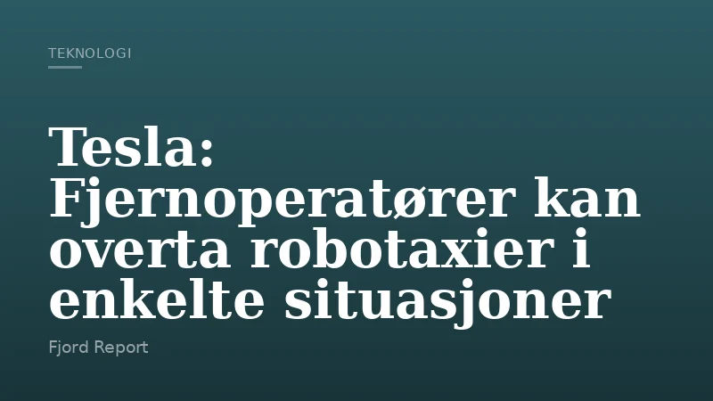Tesla: Fjernoperatører kan overta robotaxier i enkelte situasjoner