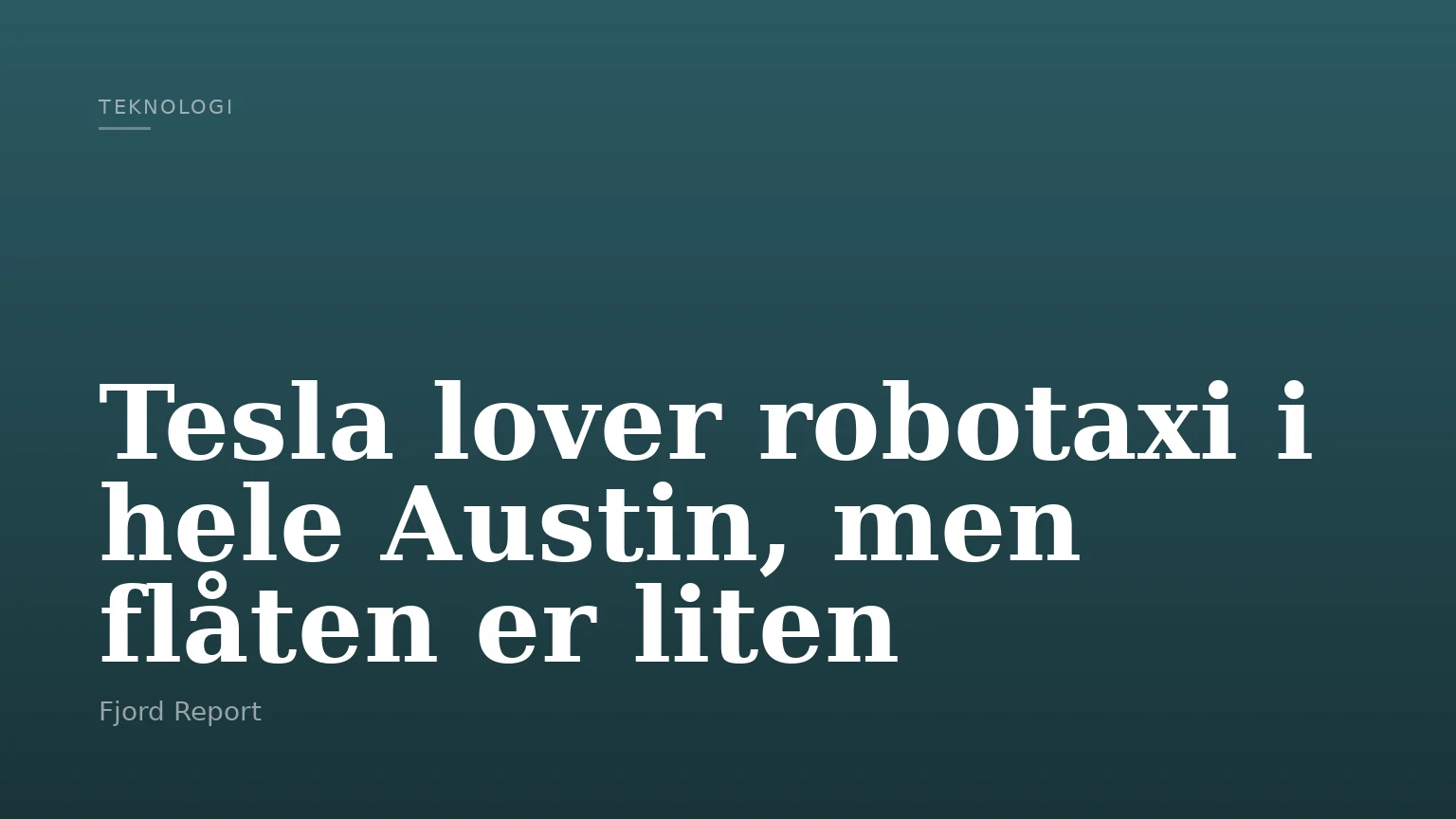 Tesla lover robotaxi i hele Austin, men flåten er liten