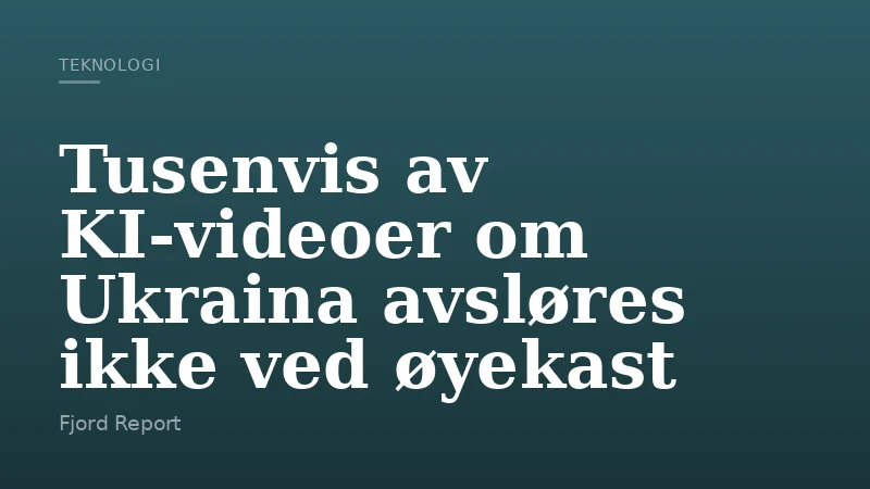 Tusenvis av KI-videoer om Ukraina avsløres ikke ved øyekast