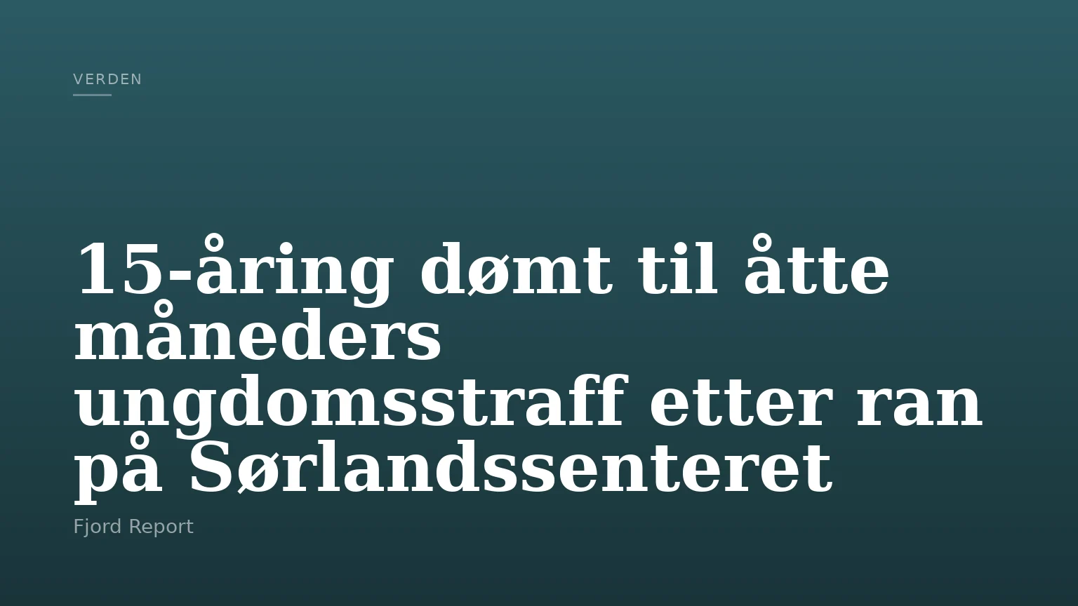 15-åring dømt til åtte måneders ungdomsstraff etter ran på Sørlandssenteret