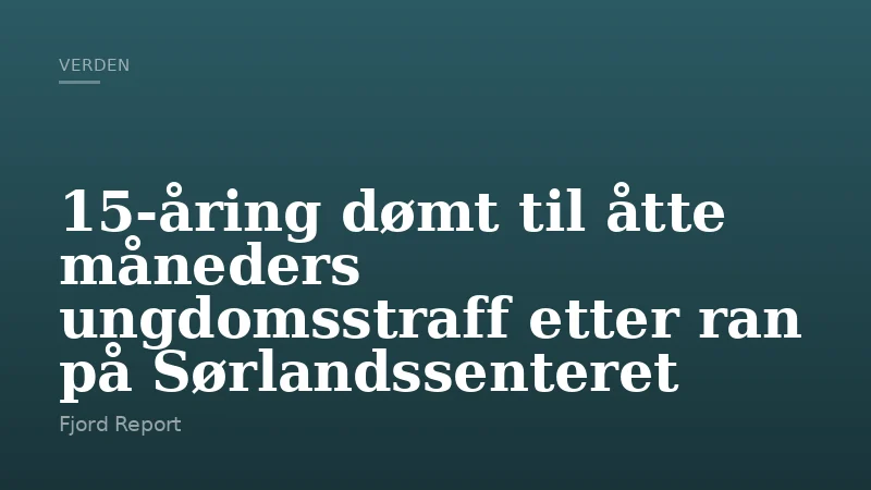 15-åring dømt til åtte måneders ungdomsstraff etter ran på Sørlandssenteret
