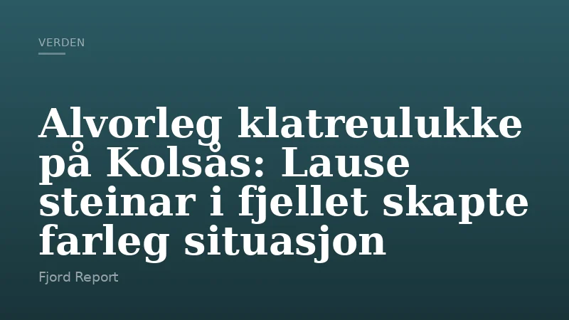 Alvorleg klatreulukke på Kolsås: Lause steinar i fjellet skapte farleg situasjon