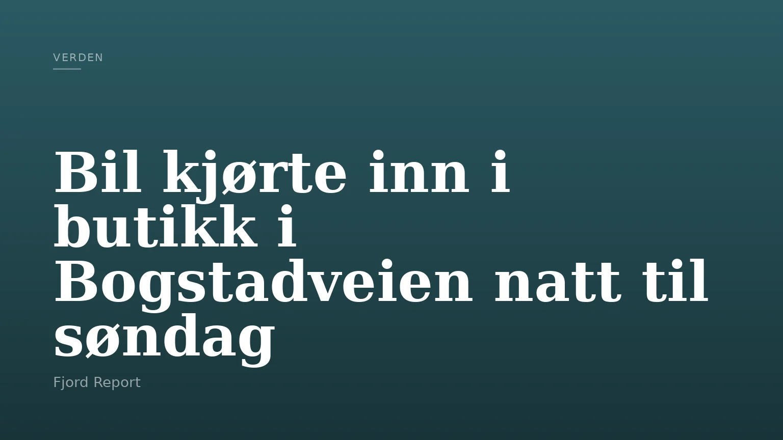 Bil kjørte inn i butikk i Bogstadveien natt til søndag