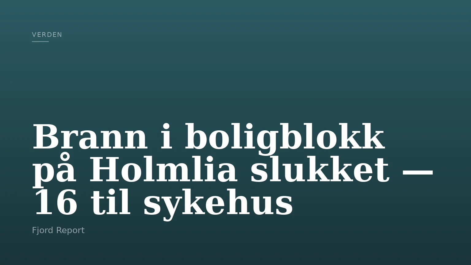 Brann i boligblokk på Holmlia slukket — 16 til sykehus