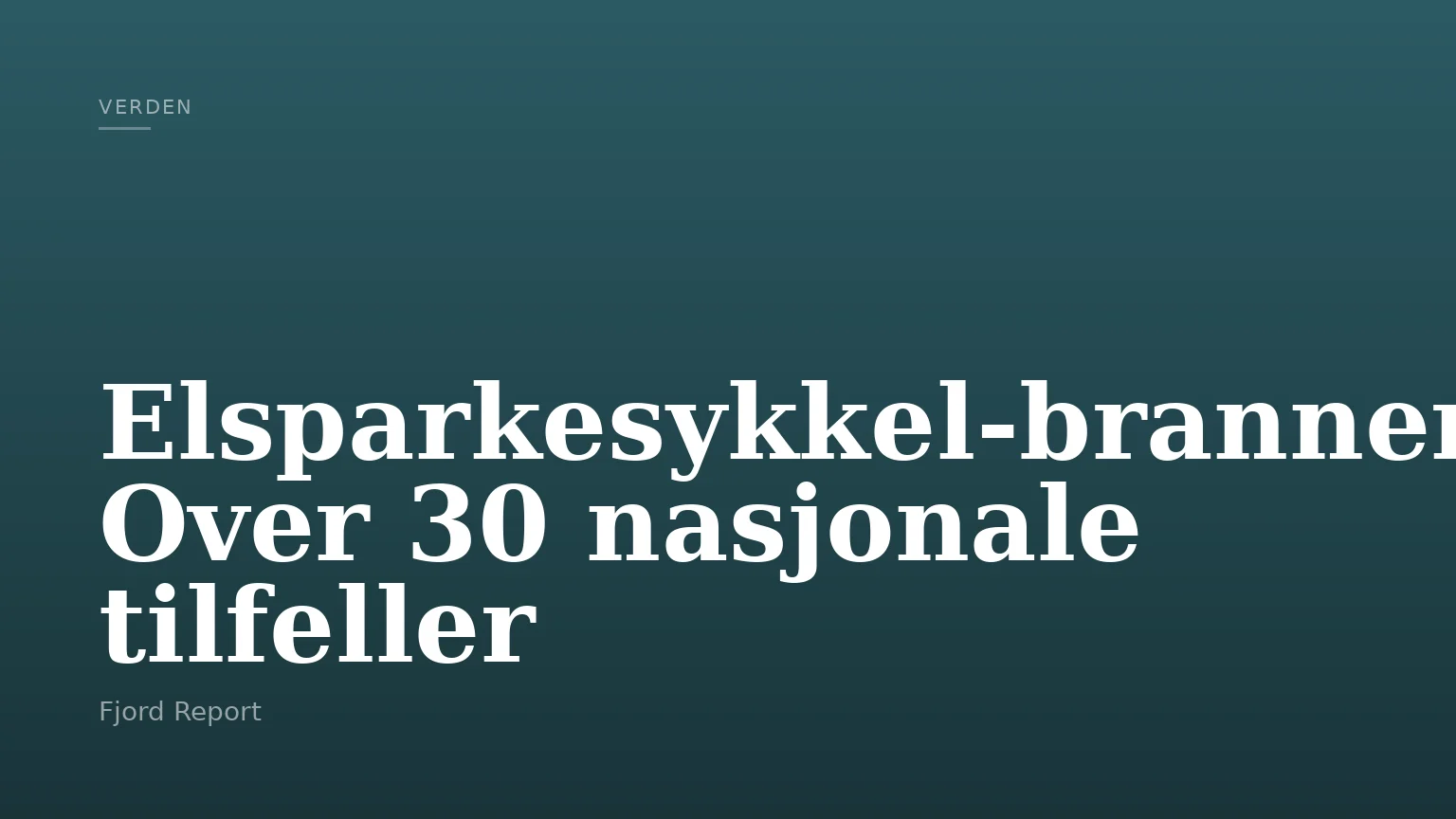 Elsparkesykkel-branner: Over 30 nasjonale tilfeller