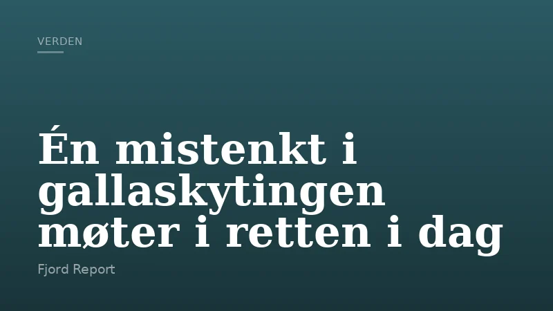 Én mistenkt i gallaskytingen møter i retten i dag