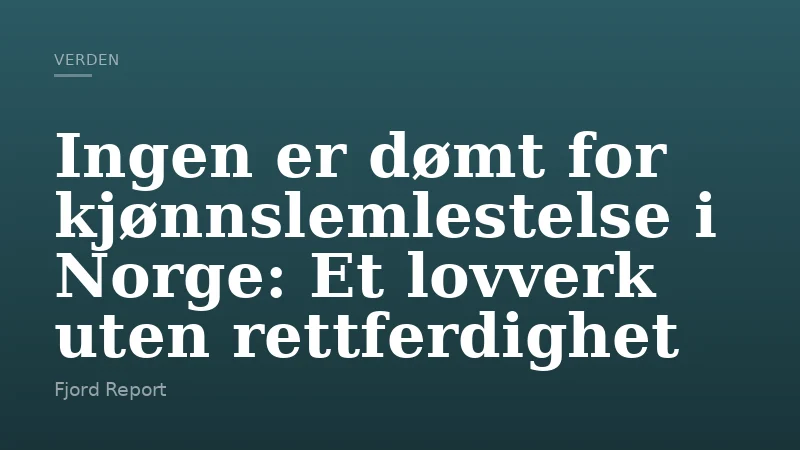 Ingen er dømt for kjønnslemlestelse i Norge: Et lovverk uten rettferdighet